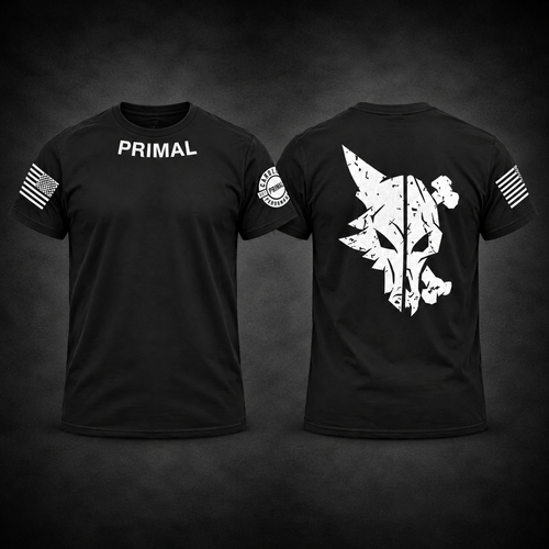 Primal competition T in Black, front and back